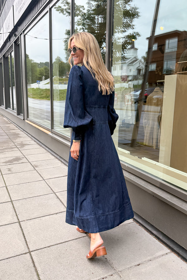 Denim Button-Down Dress Denim Blue
