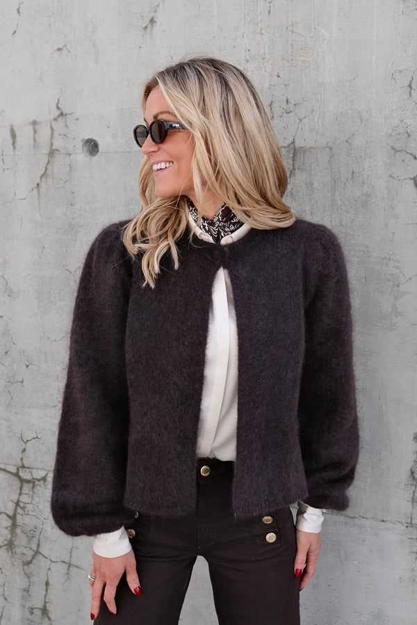 Amelia Chunky Cardigan Dark Brown