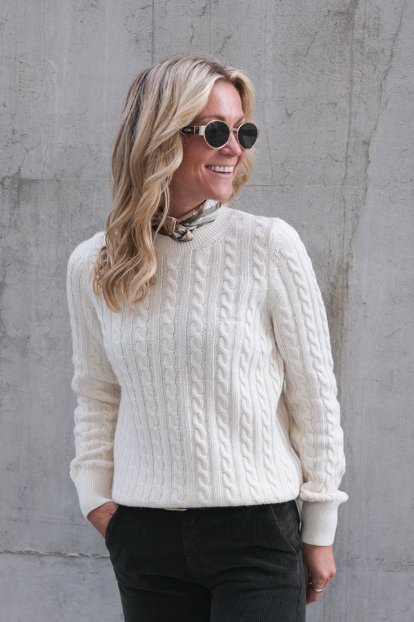 Ashdown Cable Knitted Jumper Ecru