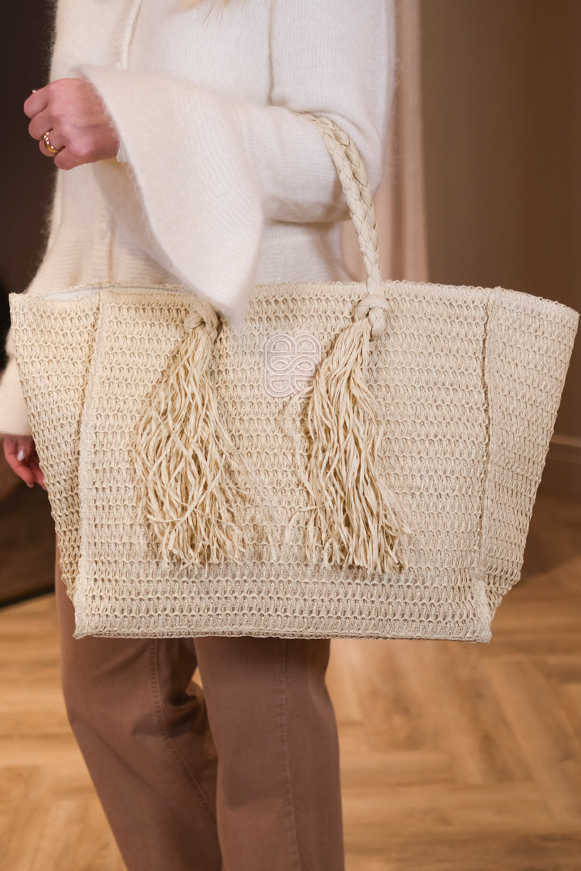 Rikke Straw Bag Beige
