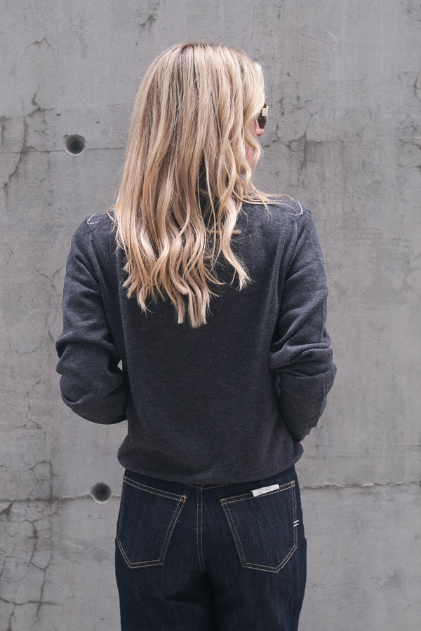 Shailene Knit Polo Dark Grey Melange