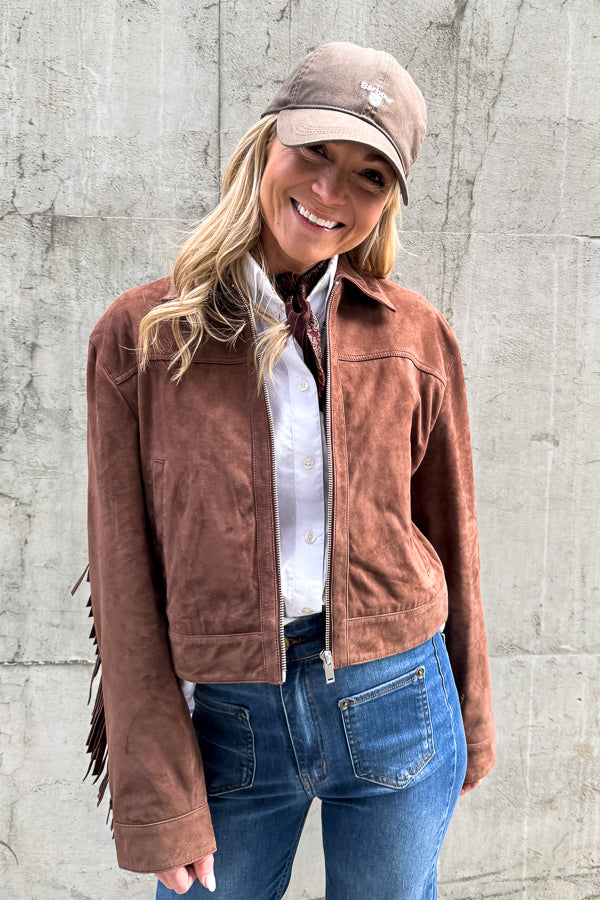 Sue Jacket Goat Suede Marrone