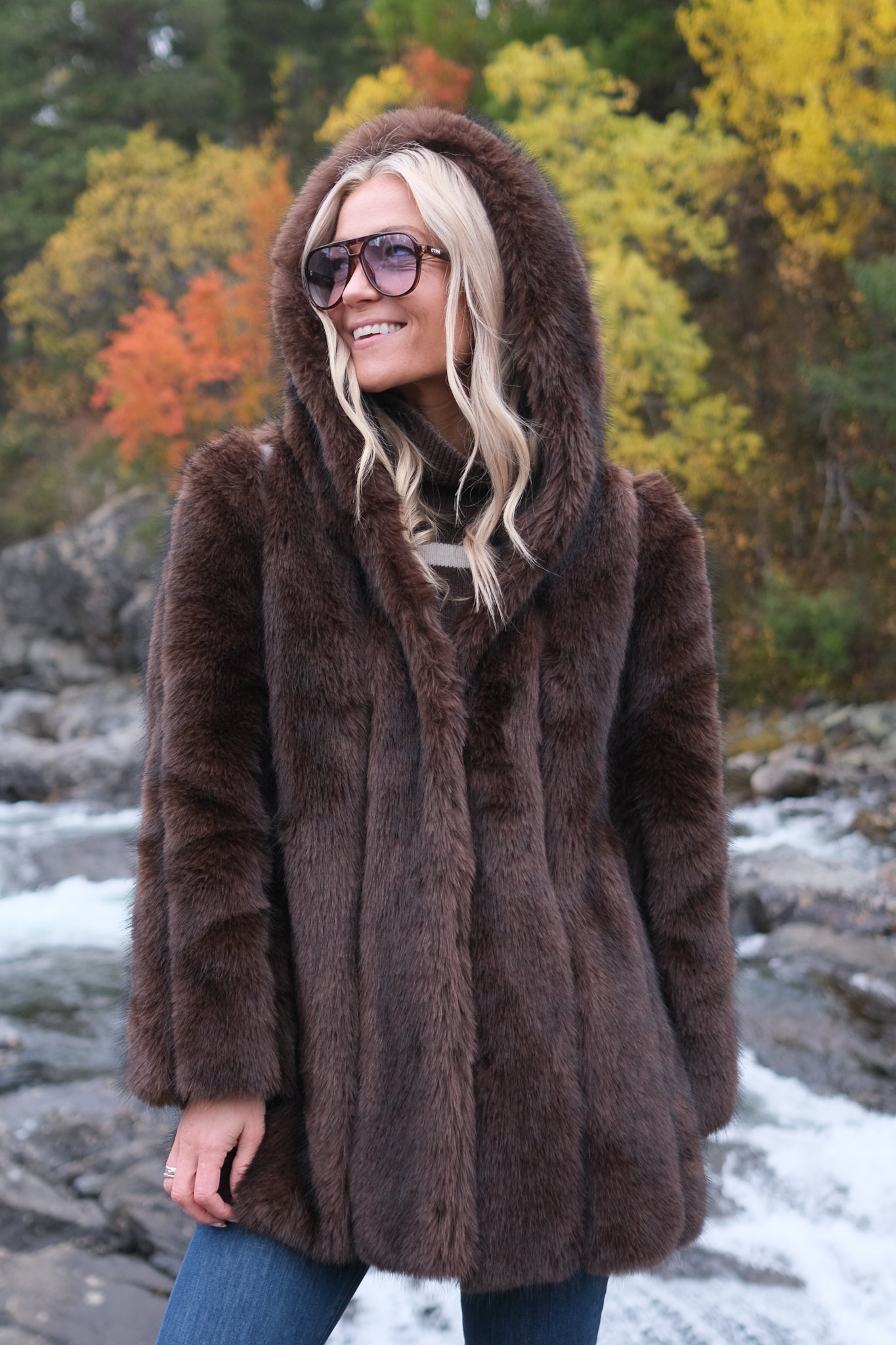 Noma X Samsara Fuskepelsjakke med Hette Brun