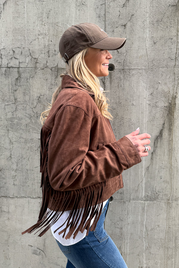 Sue Jacket Goat Suede Marrone
