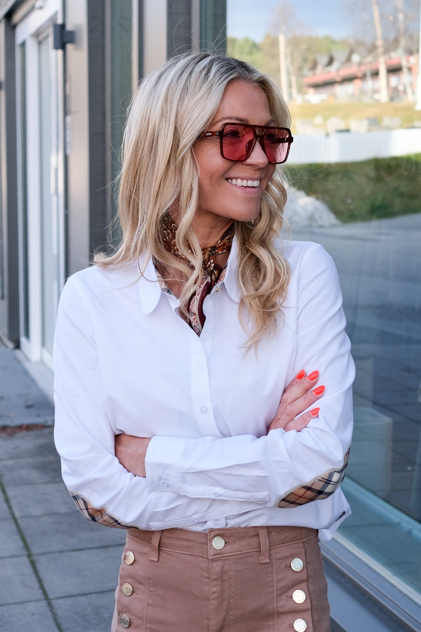 Lavender Shirt White