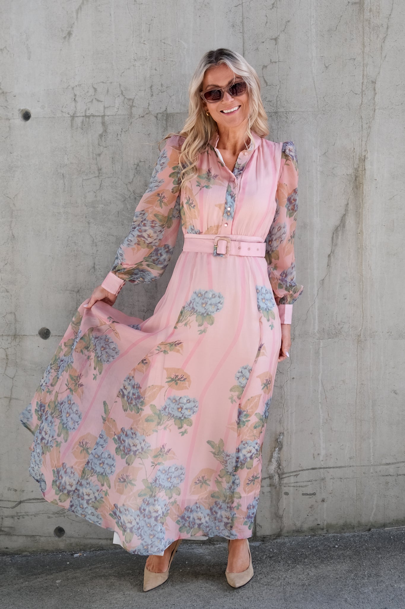 Organza Belt Dress Blue Wallpaper