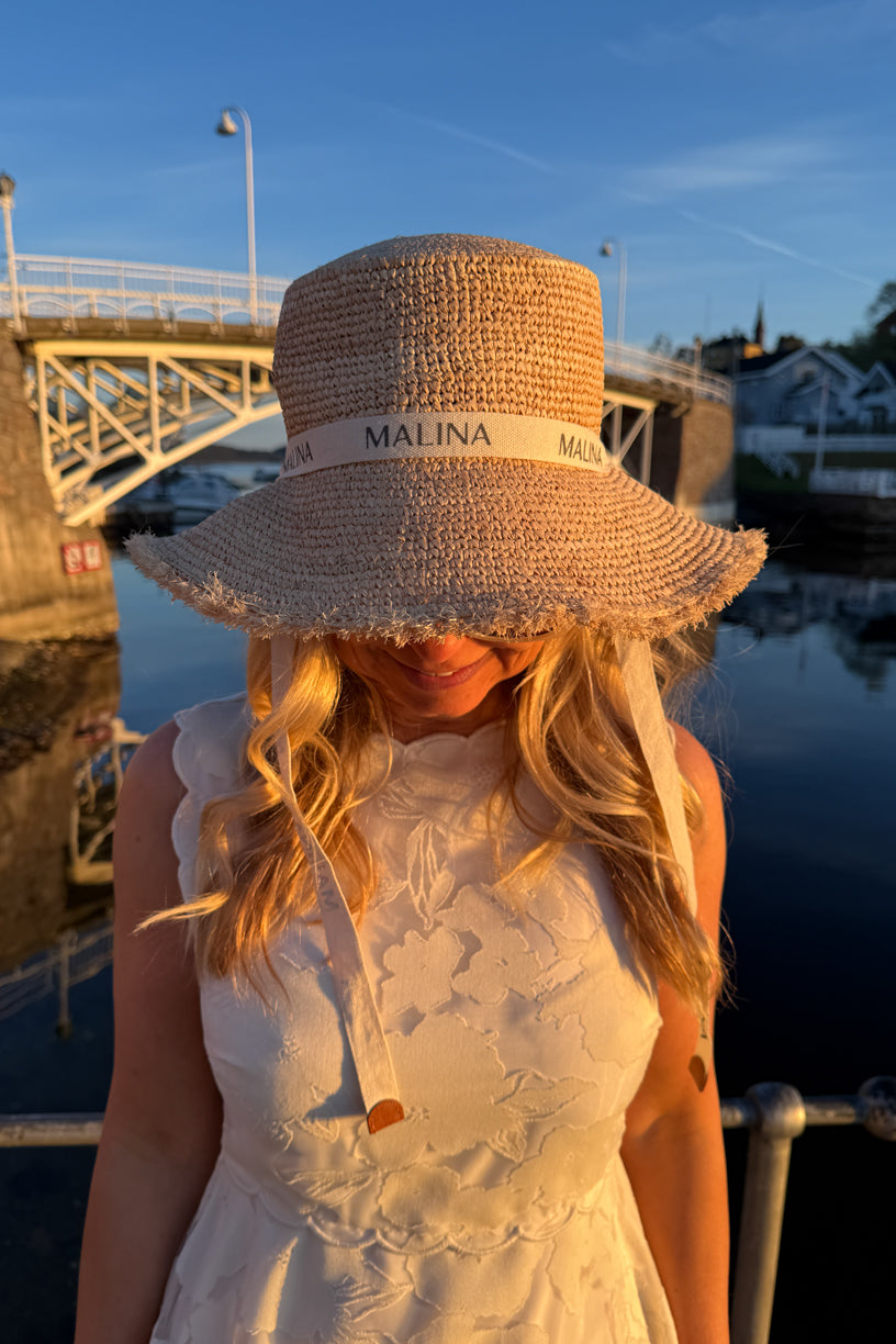 Judith Fringe Trimmed Raffia Hat Natural