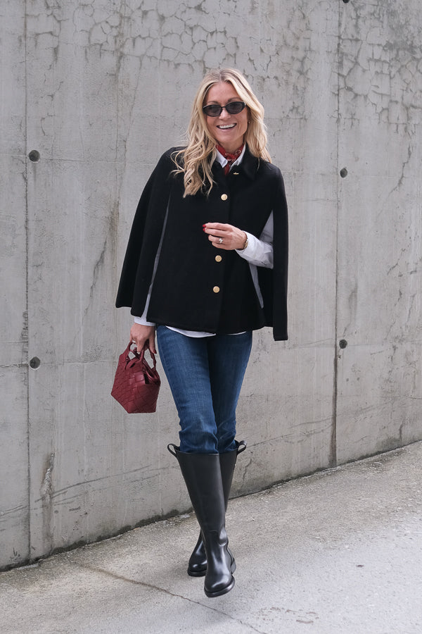 Maryan Knit Poncho Black