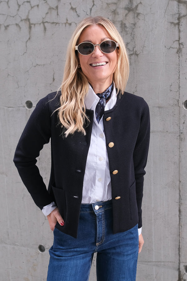 Stina Knitted Cardigan Navy