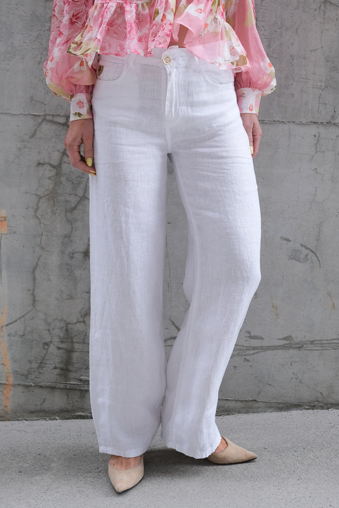 Culotte Linen Pants White