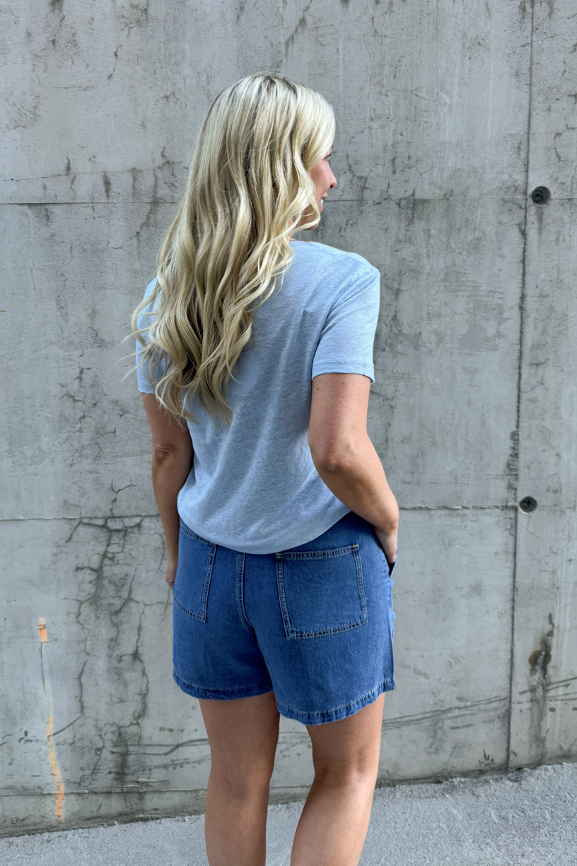 Jane Linen Tee Kentucky Blue