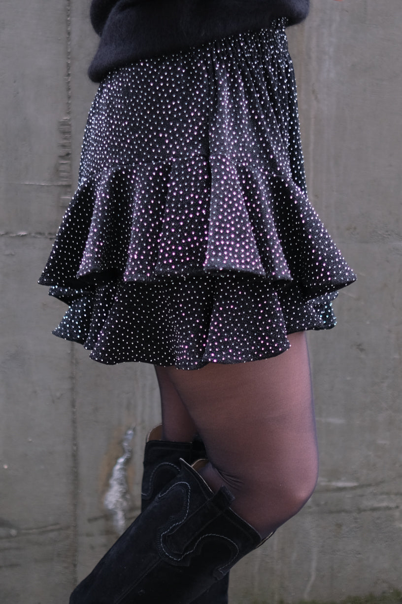 Stardust Skirt Shorts Black & Silver