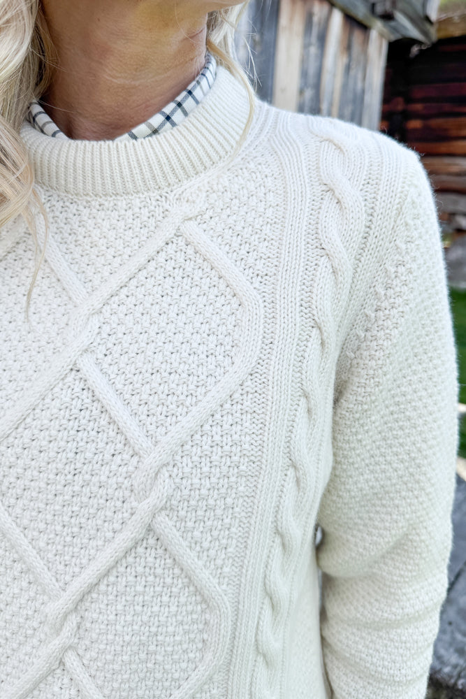 Burne Crew Knitted Jumper Ecru