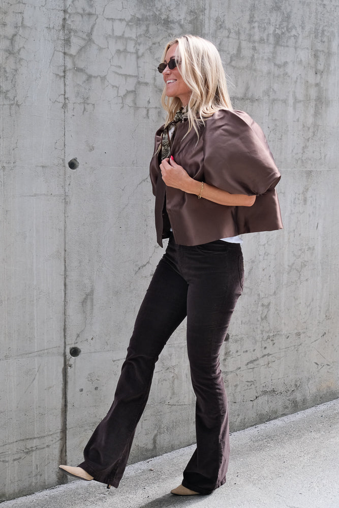 Cleo Puff Sleeve Blouse Chocolate