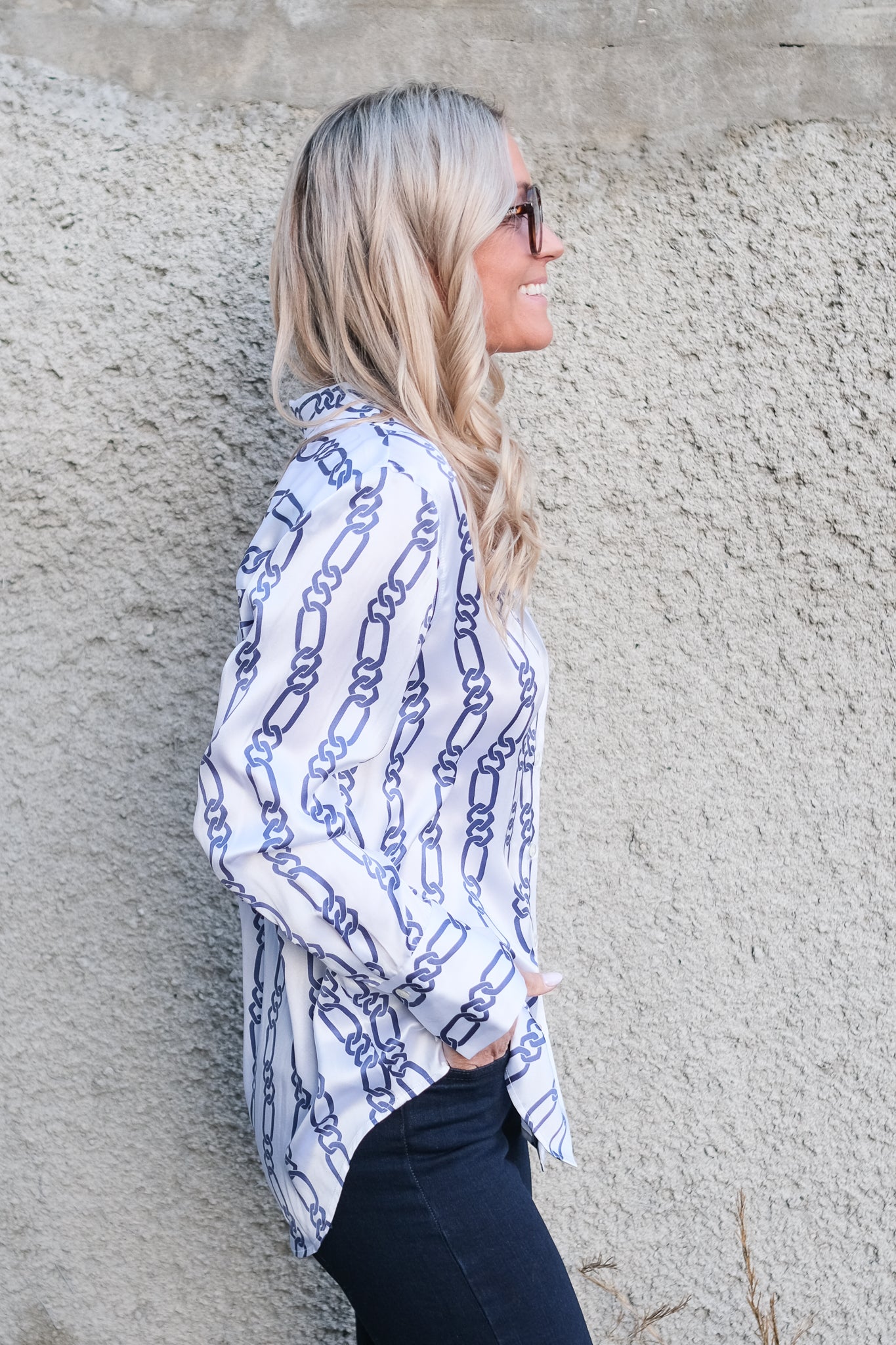 Dorian Silk Shirt Chain Stripe