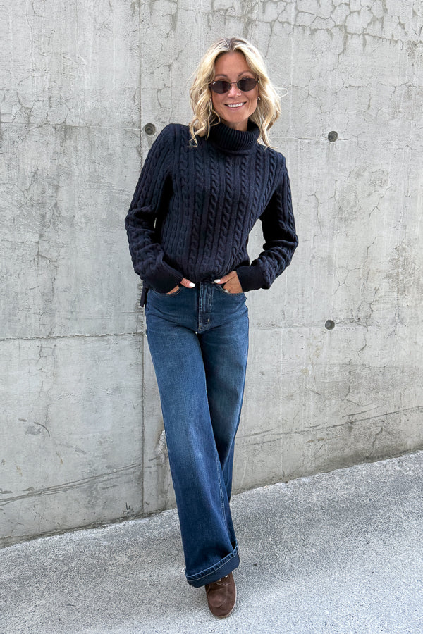 Ambleside Cable Knitted Jumper Navy