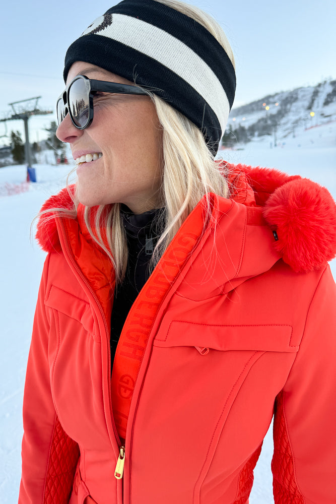 Angele Faux Border Ski Suit Orange