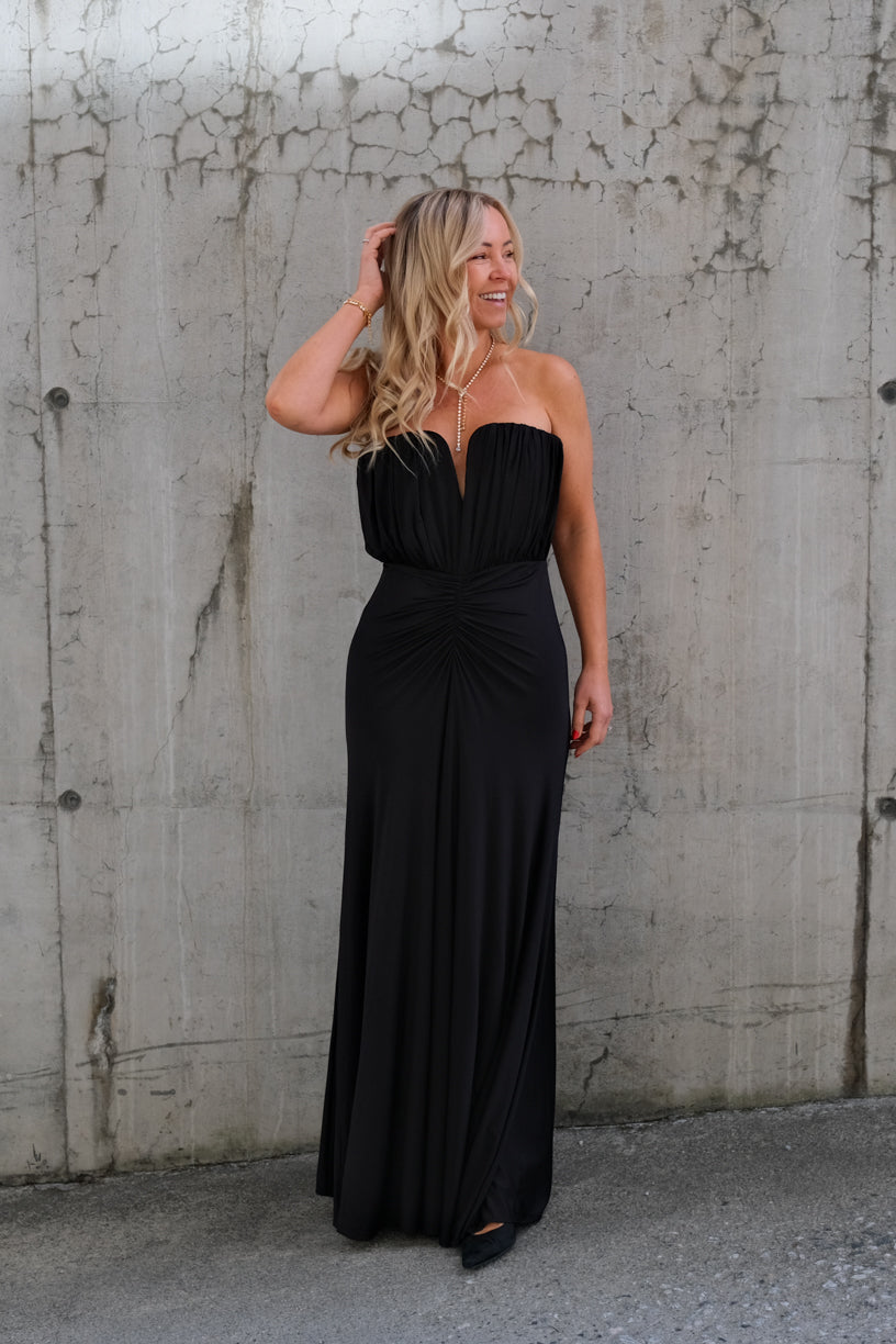 Jersey Bandeau Maxi Dress Black