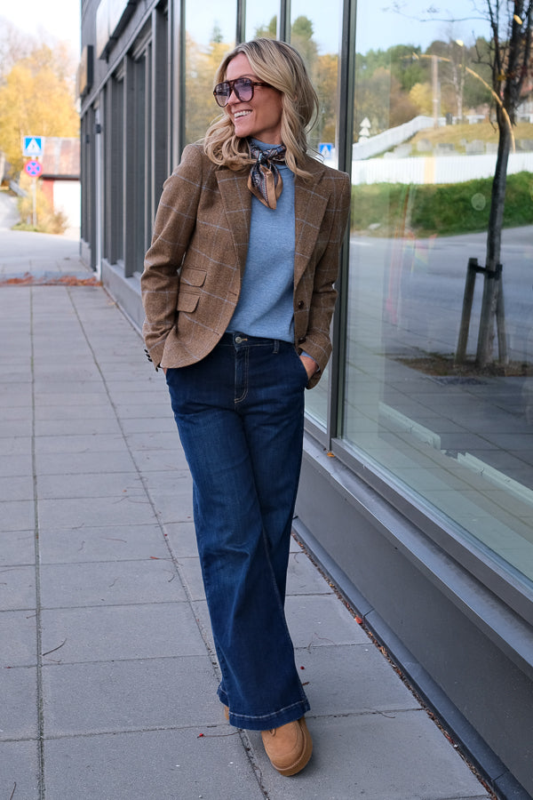 Remi B Check Blazer Beige