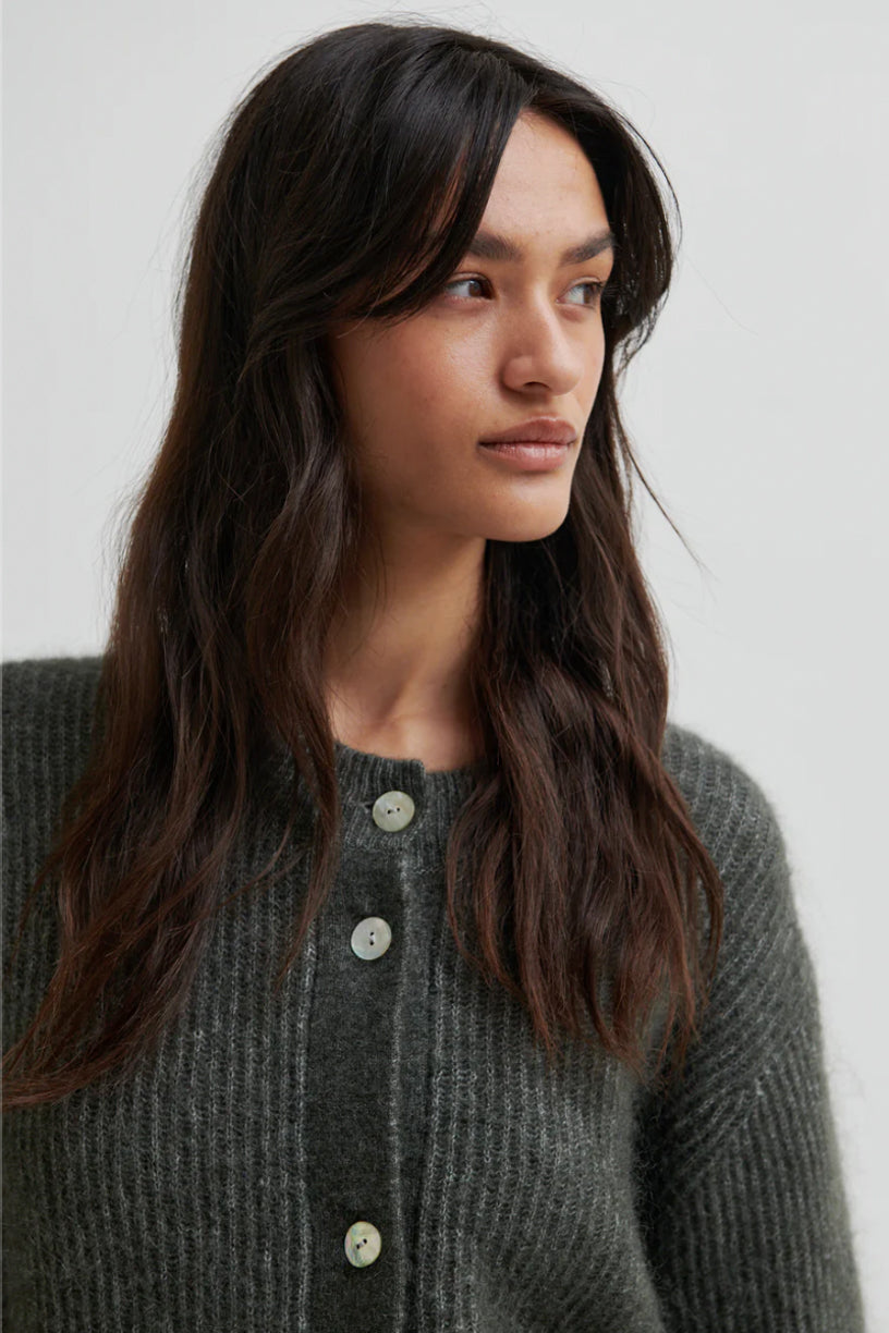 Andrea Knit Rib Cardigan Beluga