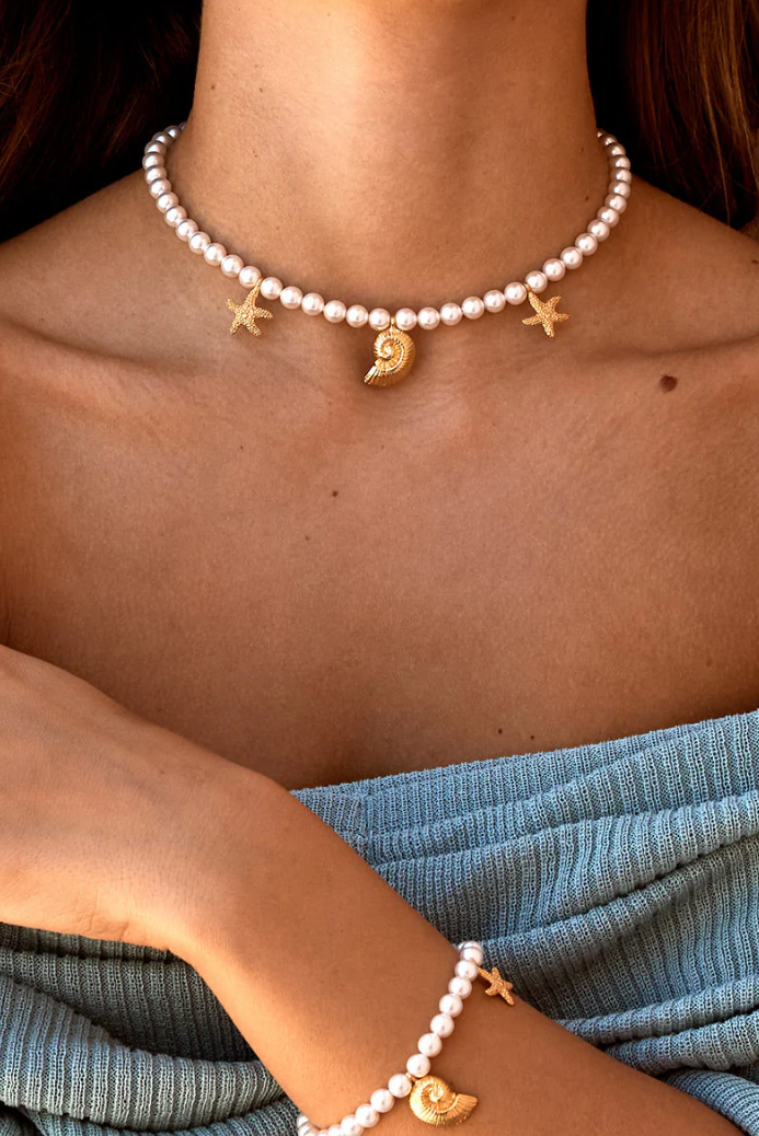 Ismara Necklace Gold Pearl