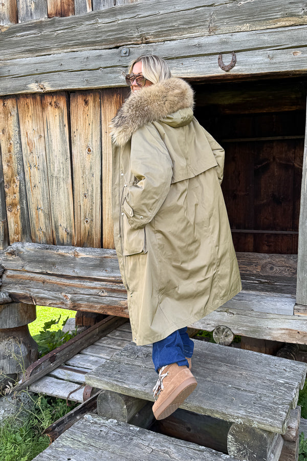 Padded Maxi Parkas Green