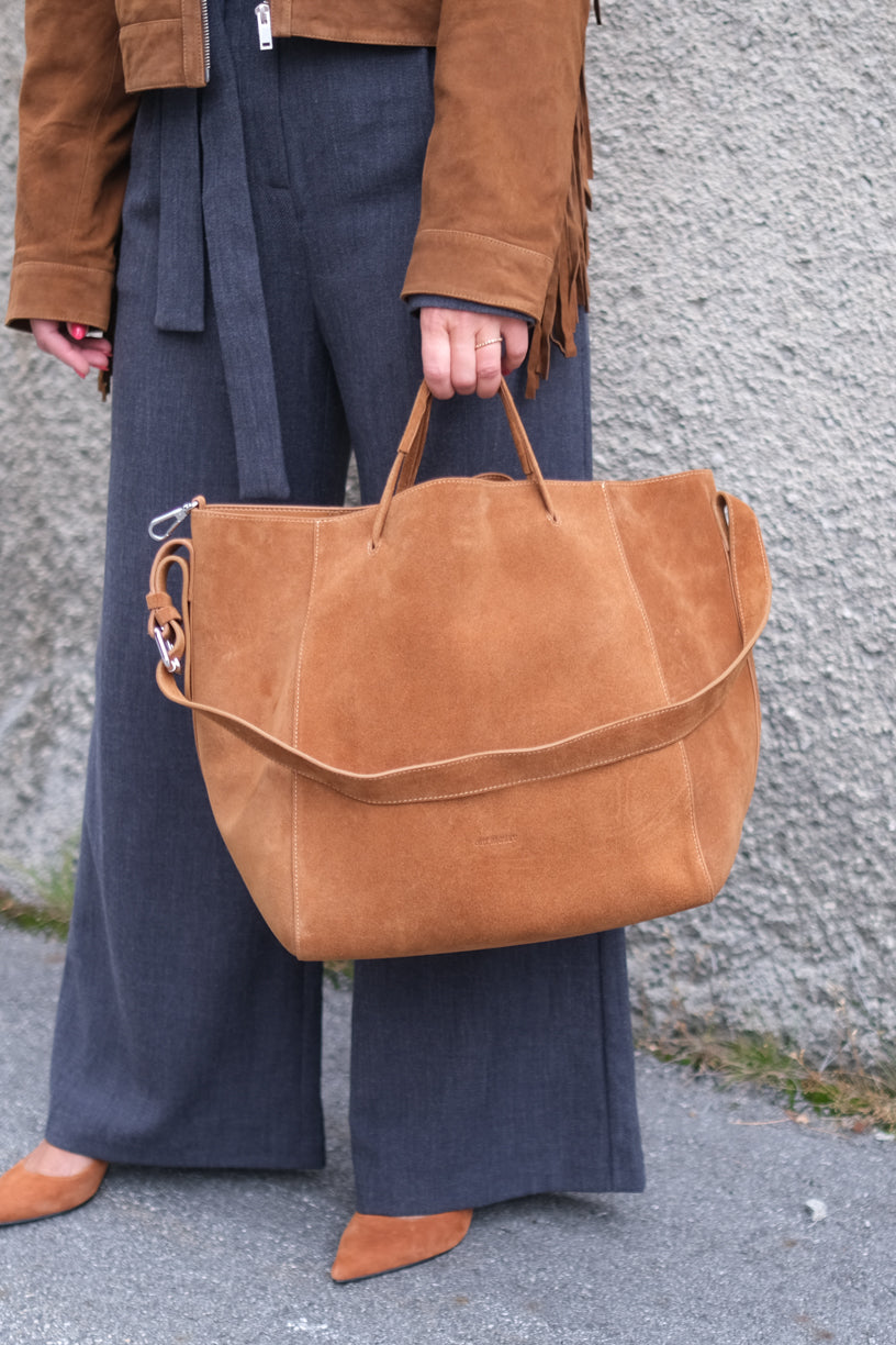 Sac Large Suede Cognac