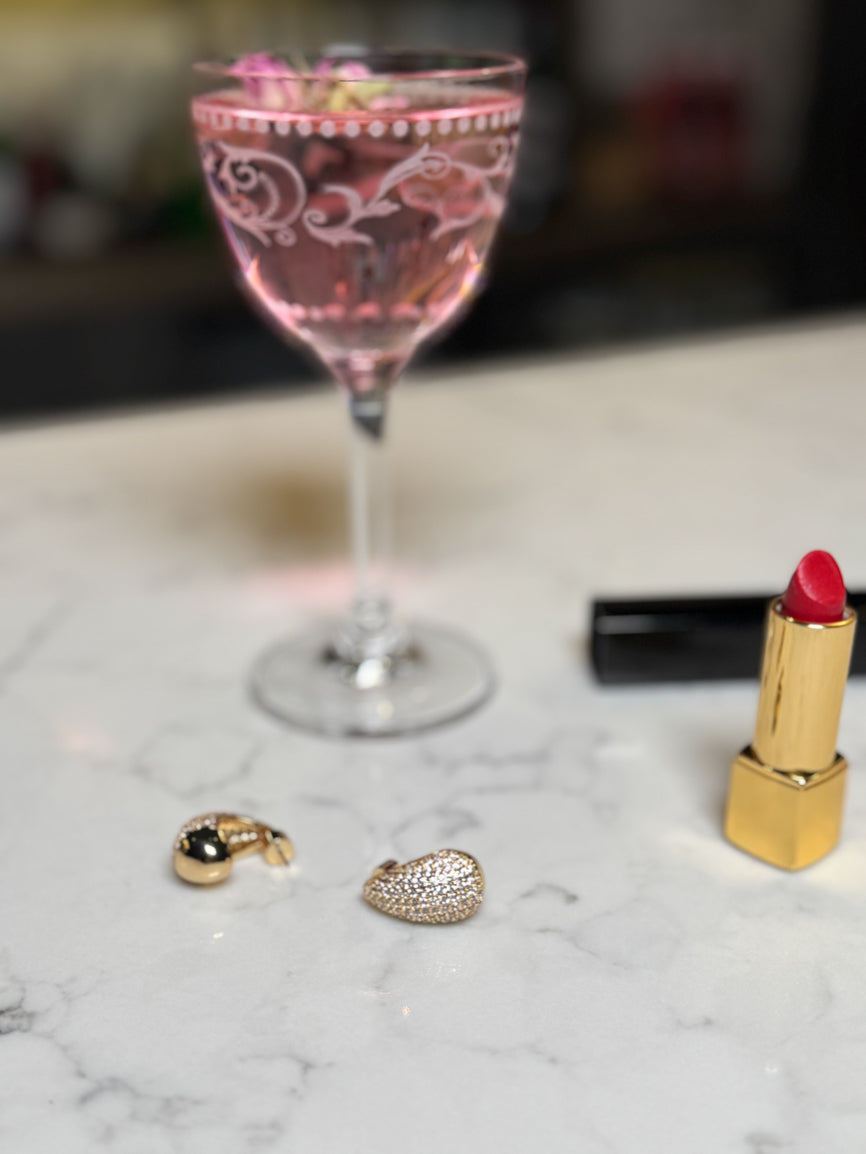 Macy Rhinestone Earrings Gold Plated