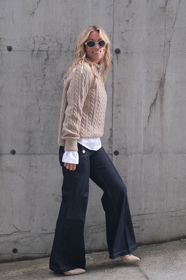 Ashdown Cable Knitted Jumper Honey
