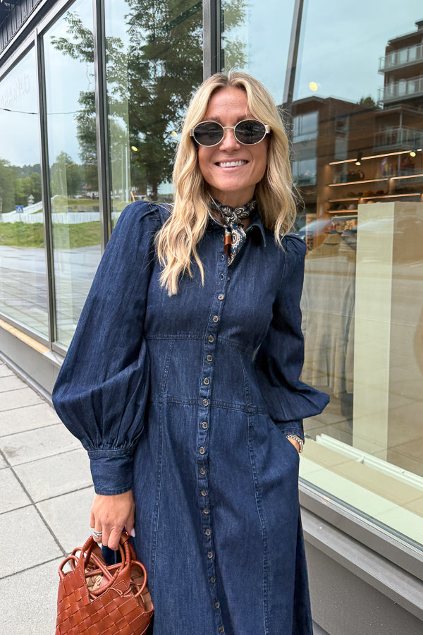 Denim Button-Down Dress Denim Blue