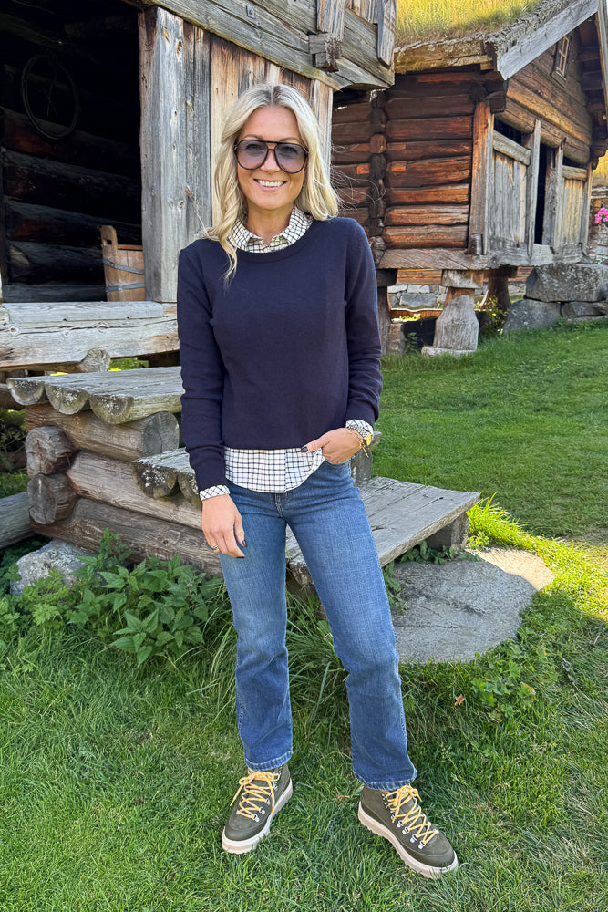 Pendle Crew Knitted Jumper Navy