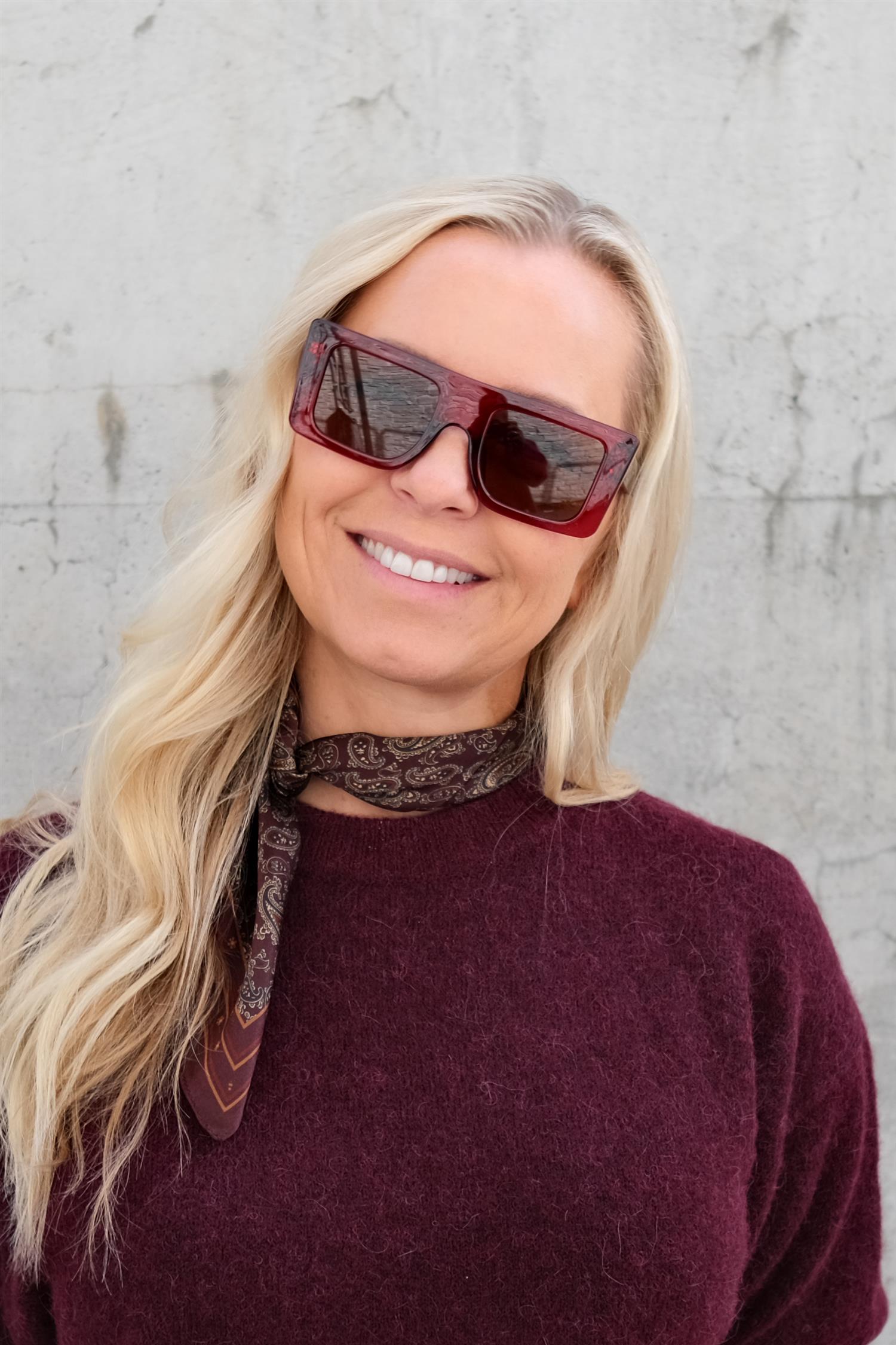 Silke Skjerf Square Burgunder/Sort