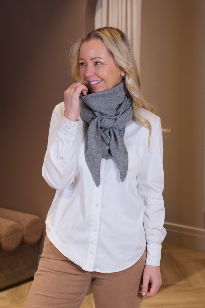 Mira Wool Cash Scarf Grey Melange