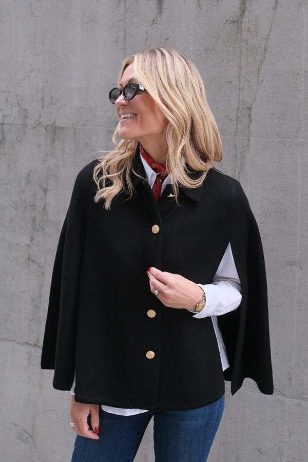 Maryan Knit Poncho Black