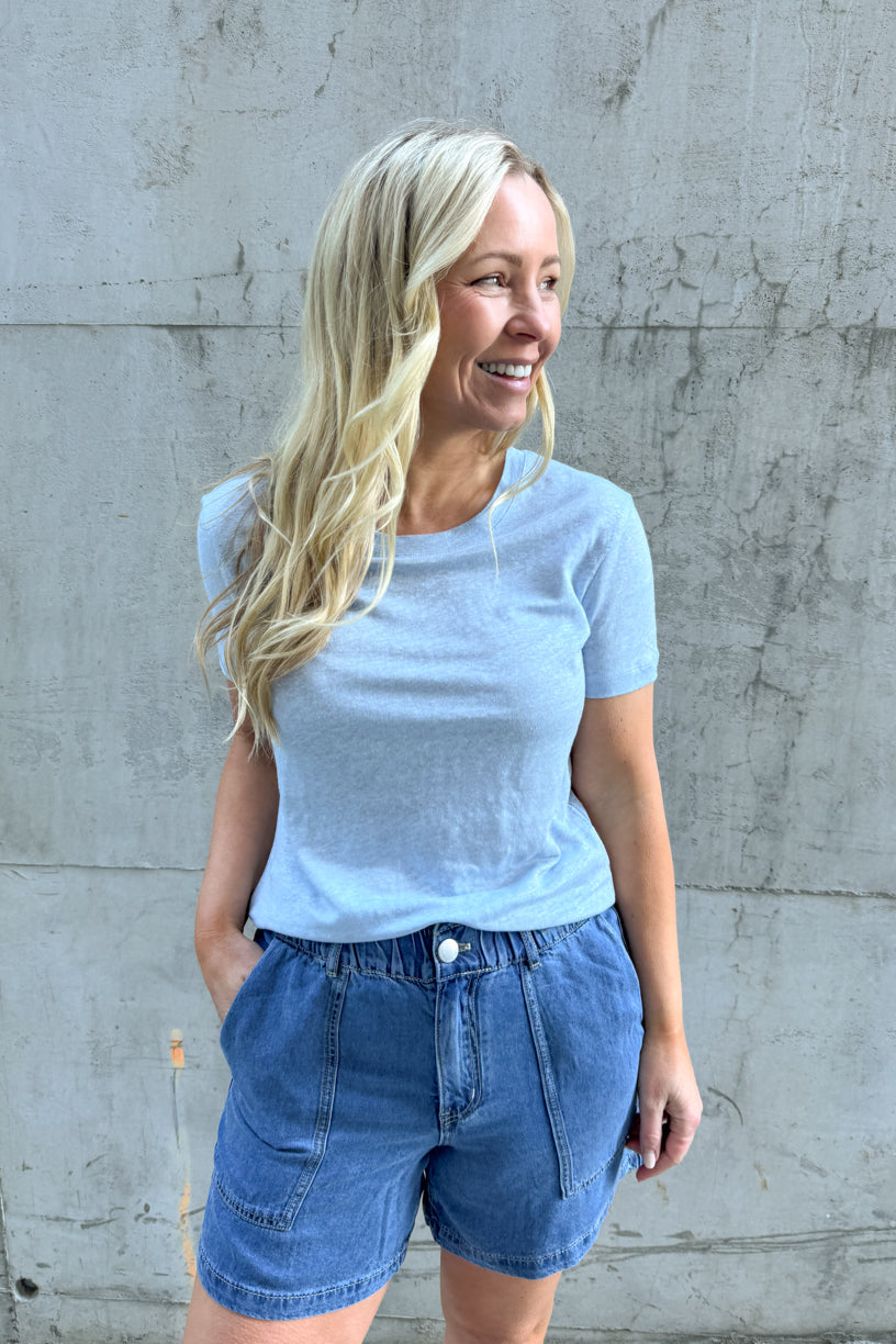 Jane Linen Tee Kentucky Blue