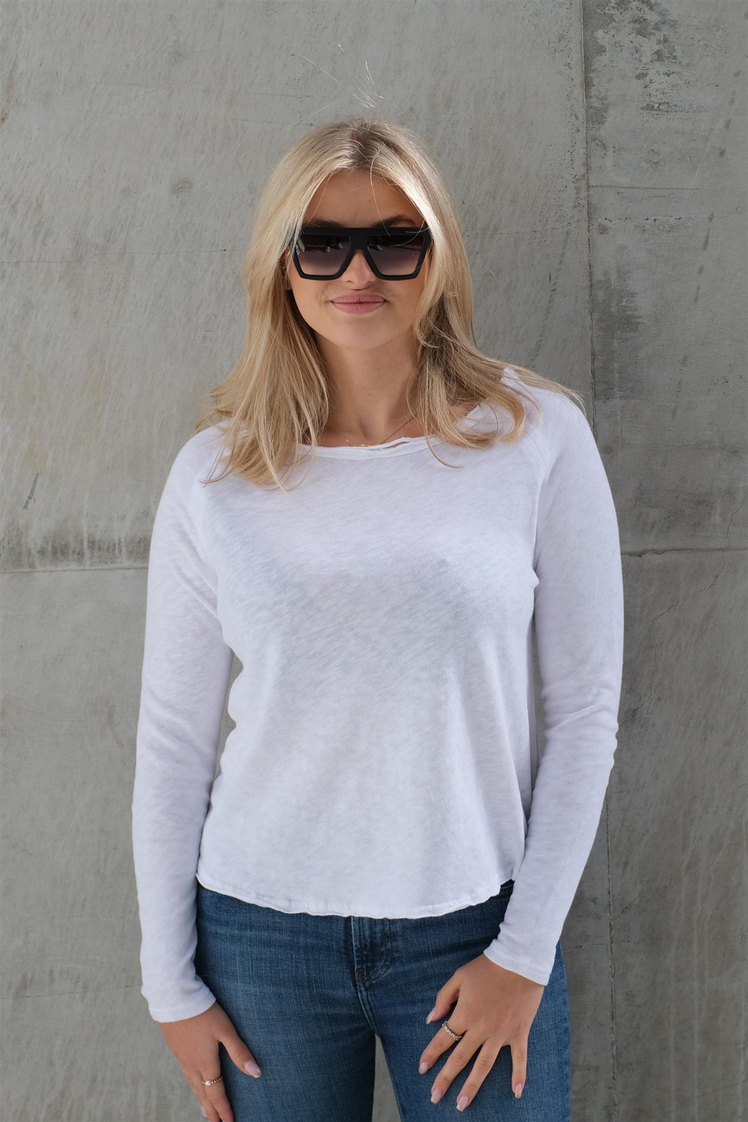 Sonoma Longsleeve O-Neck Blanc