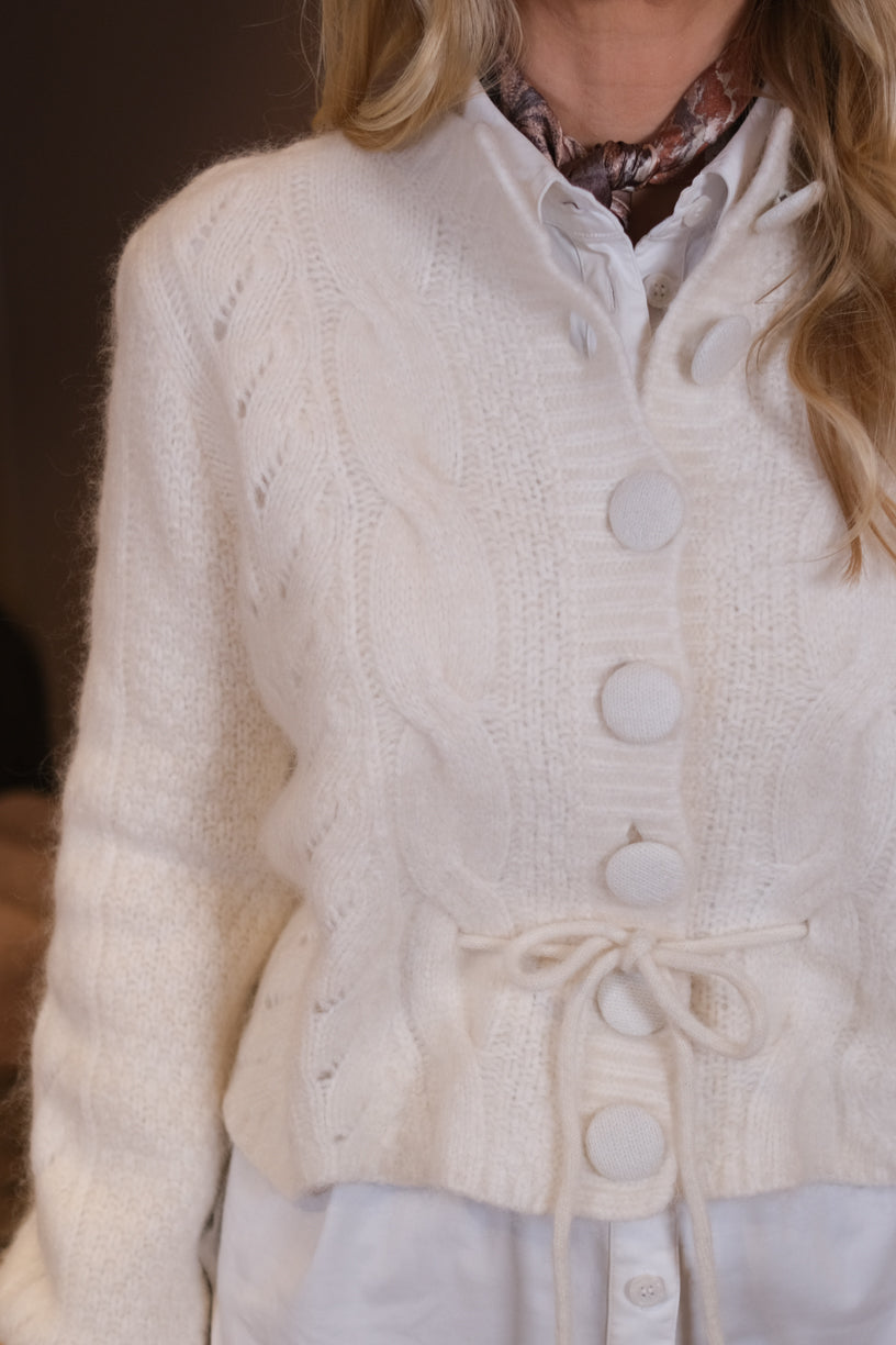 Sophia Chunky Cardigan Bright White