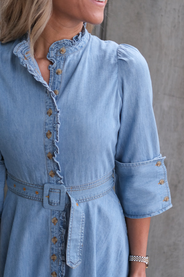 Denim Mini Dress Light Blue