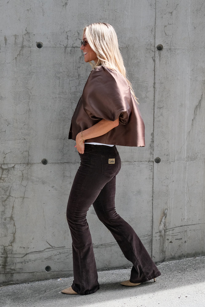 Cleo Puff Sleeve Blouse Chocolate