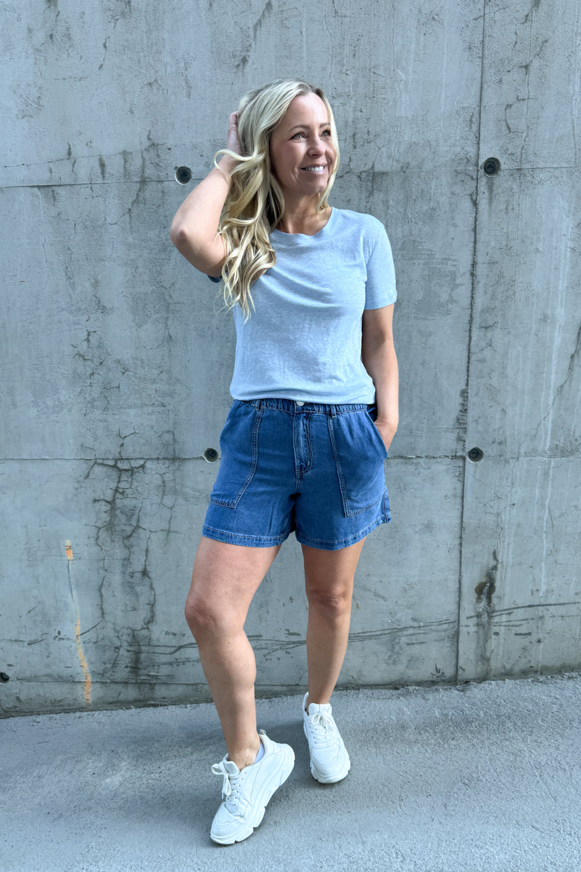 Jane Linen Tee Kentucky Blue