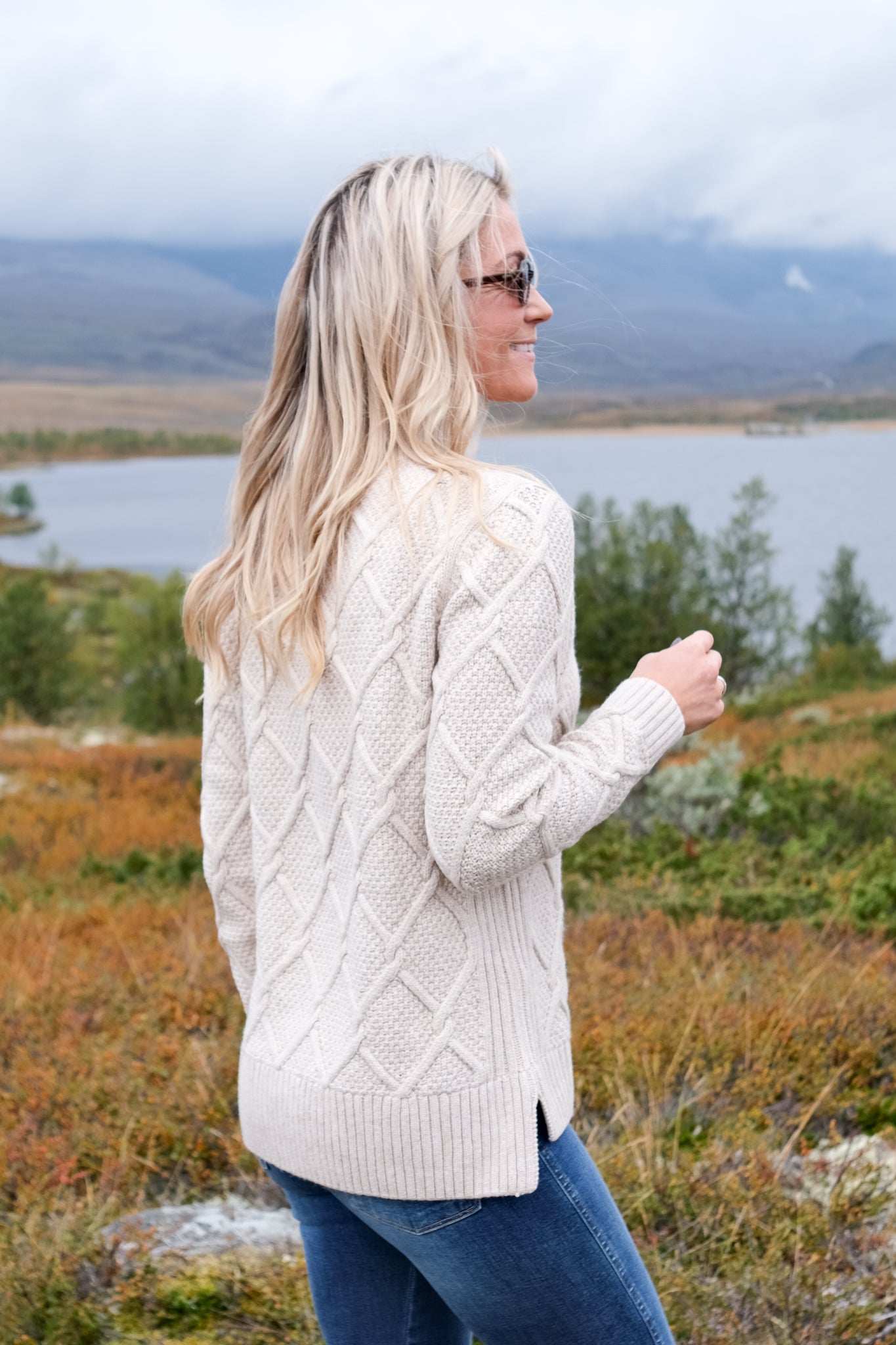 Burne Roll Neck Knitted Jumper Oatmeal