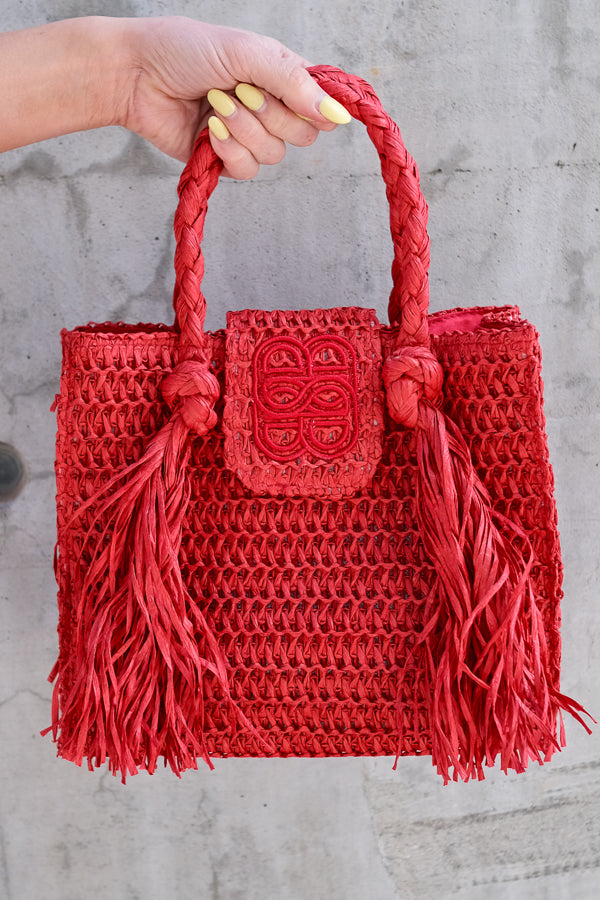 Sigrid Straw Bag Red