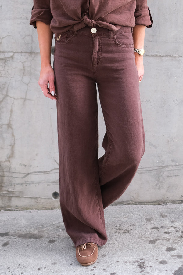 Culotte Linen Pants Chocolate Martini