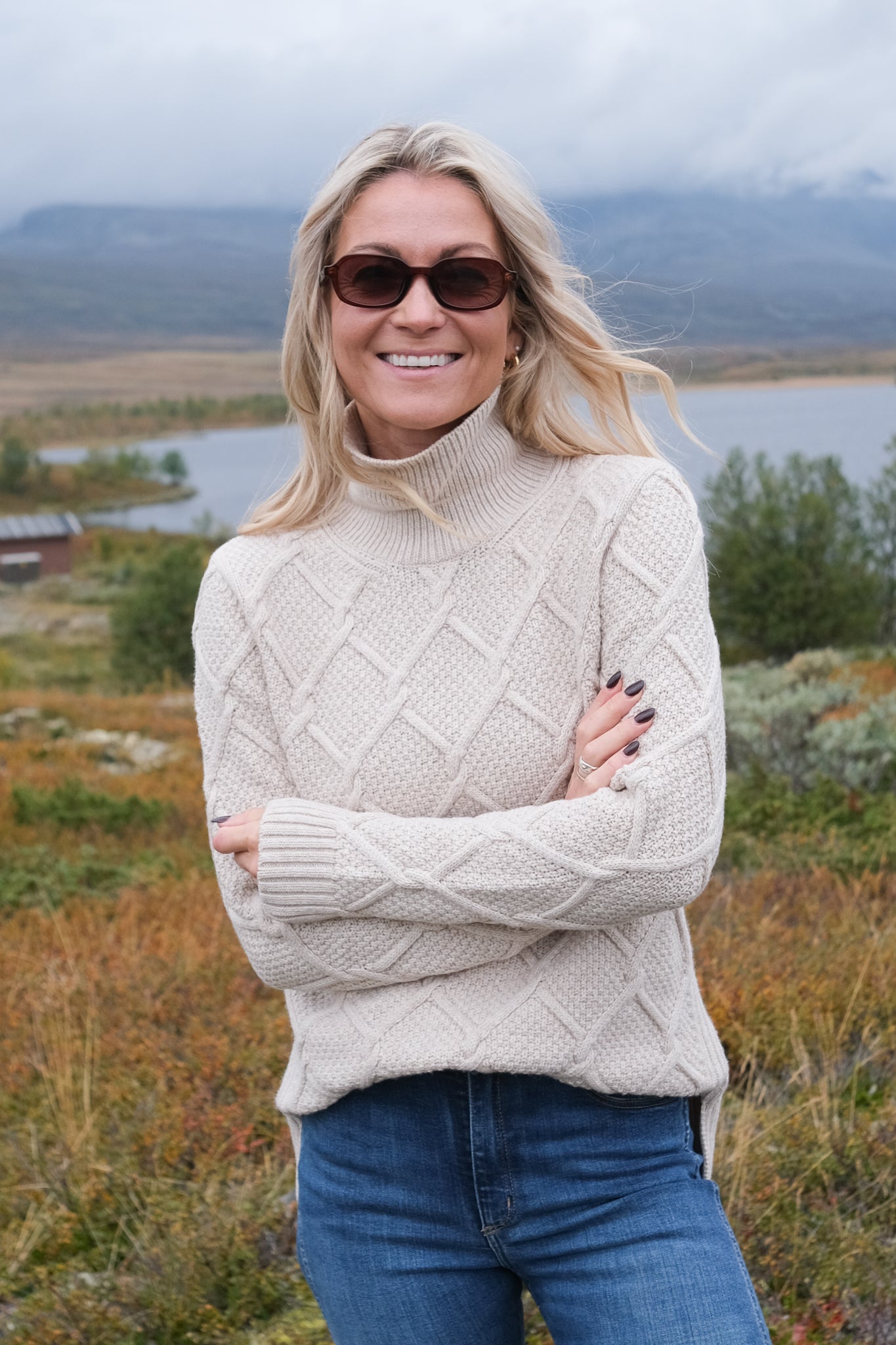 Burne Roll Neck Knitted Jumper Oatmeal