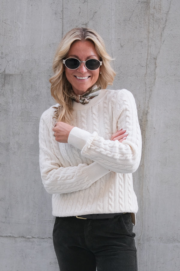 Ashdown Cable Knitted Jumper Ecru