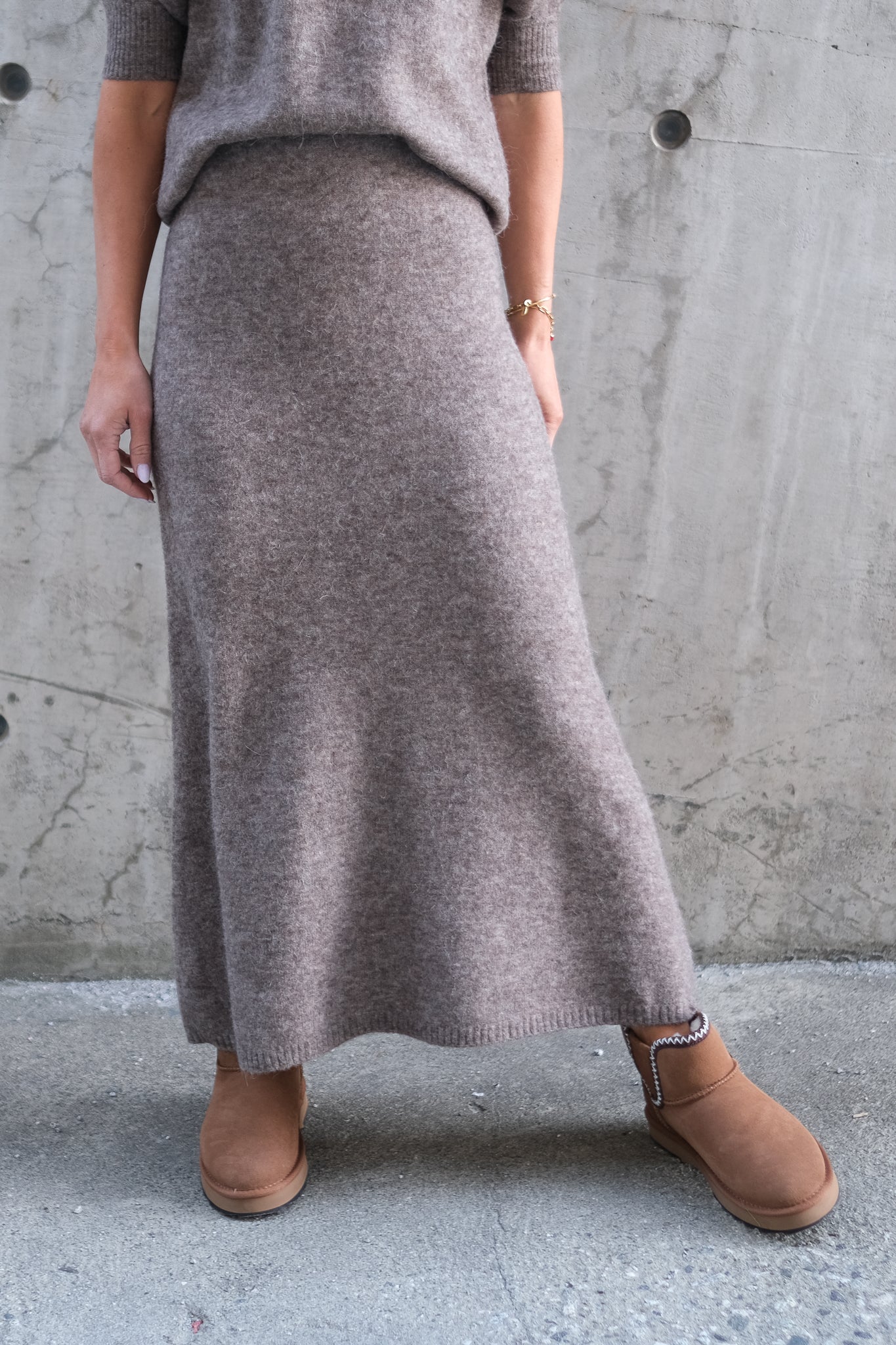 Israa Knitted Skirt Dk Truffle