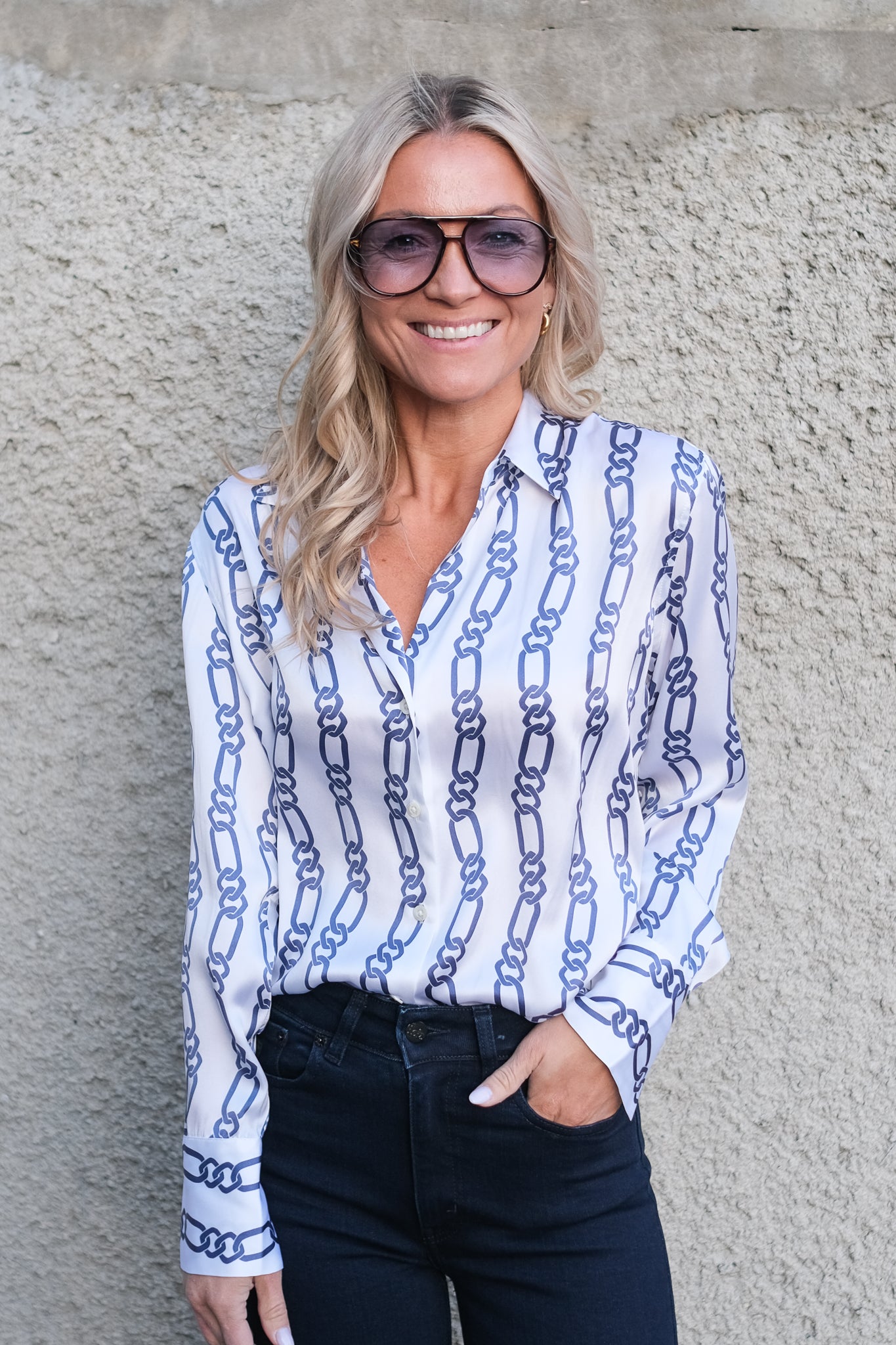 Dorian Silk Shirt Chain Stripe