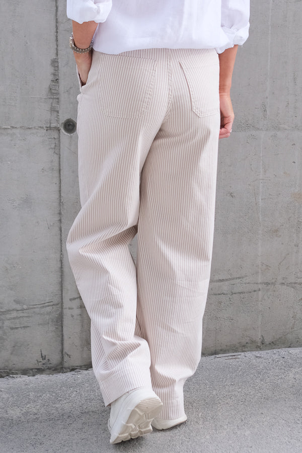 Erica Pants Oat Milk Stripe