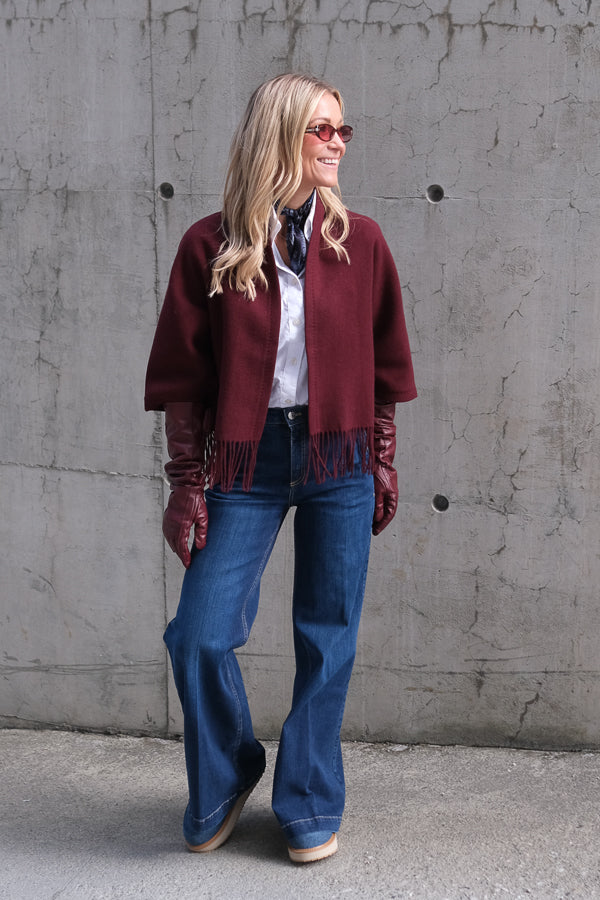 Keyla Lambswool Jacket Burgundy