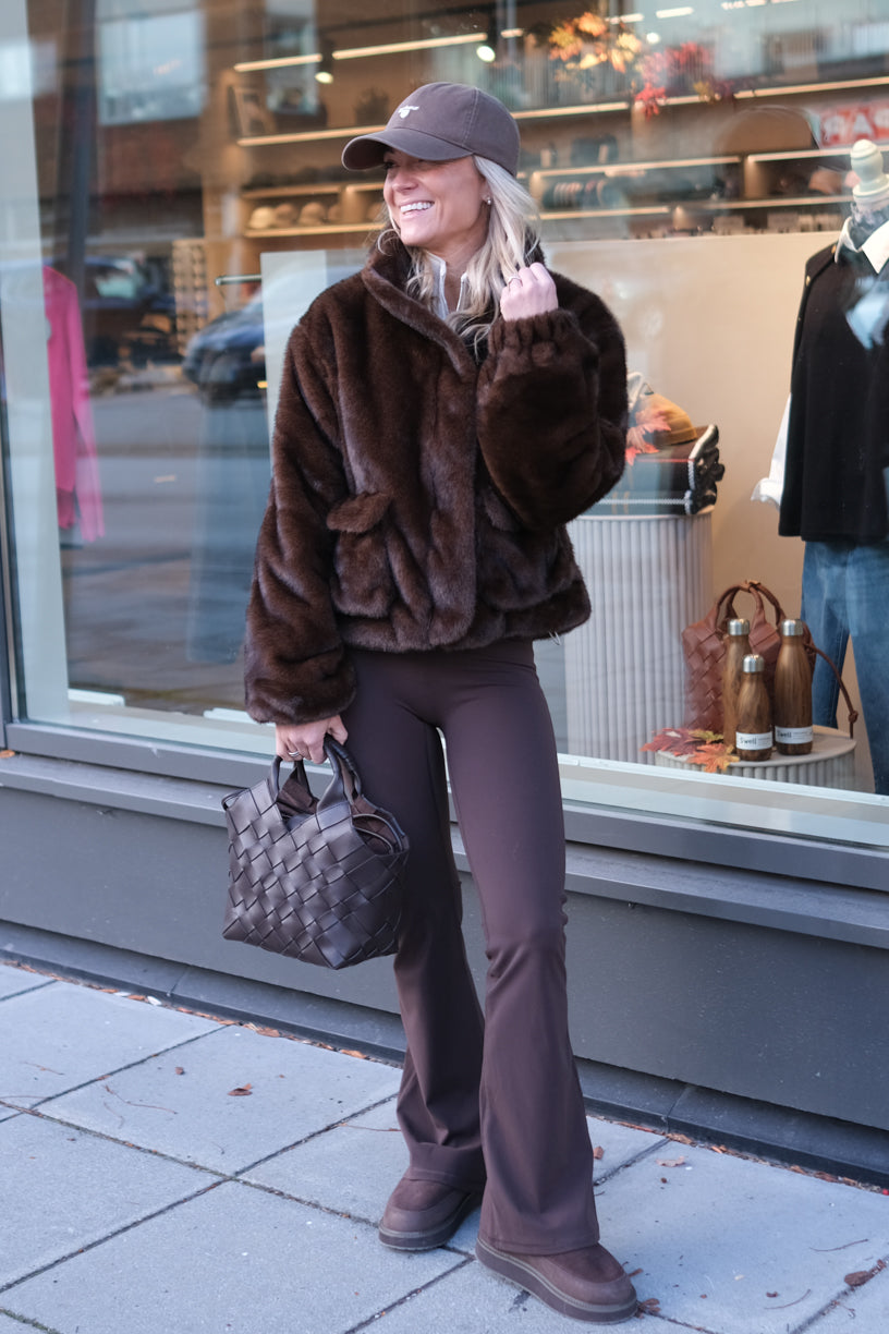 New York Fuskepels Jakke Minkbrun